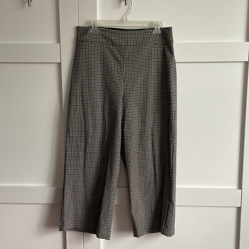 Plaid cropped culottes
